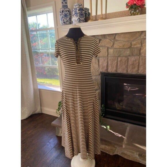 Ralph Lauren Army Green and White Dress (Medium) - Picture 1 of 3